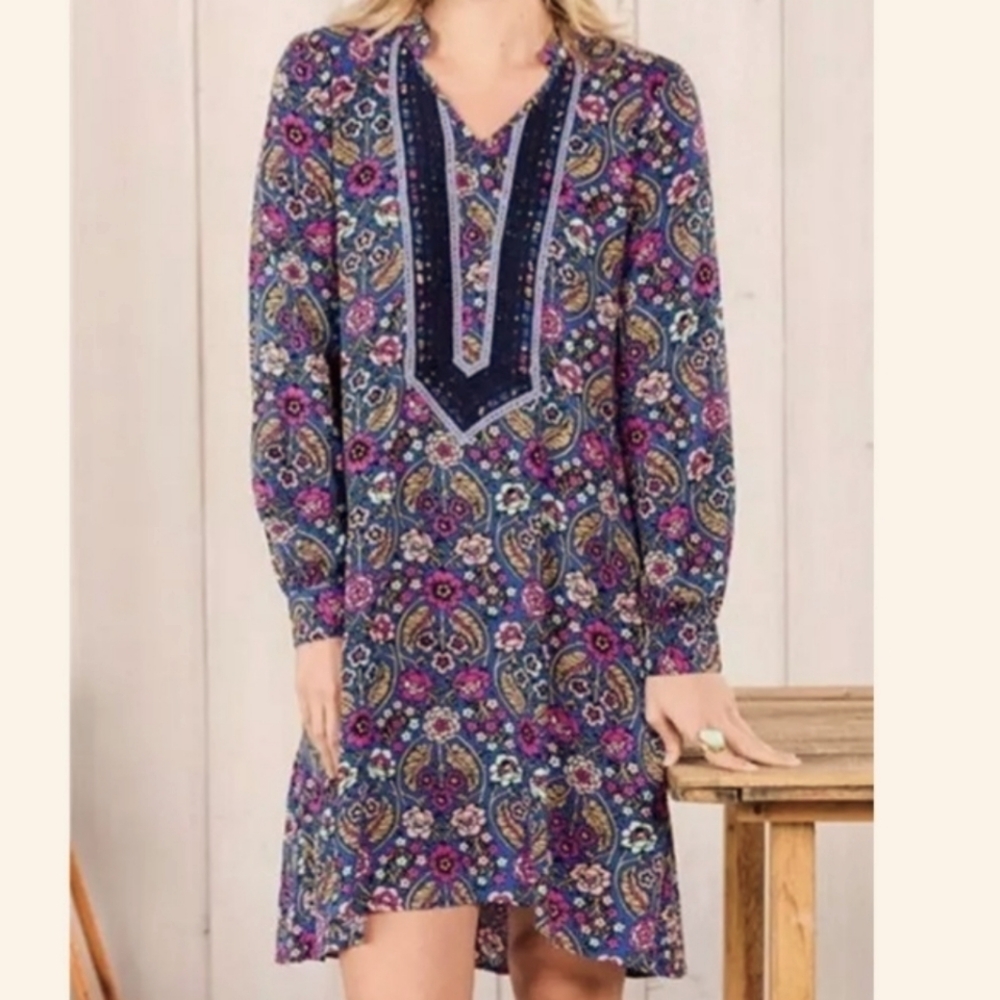Matilda Jane Women's THOUGHTS AND DREAMS Dress S Boho Floral Rayon High Lo